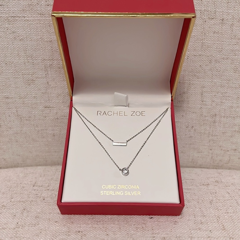 NIB Rachel Zoe double layered necklace set
